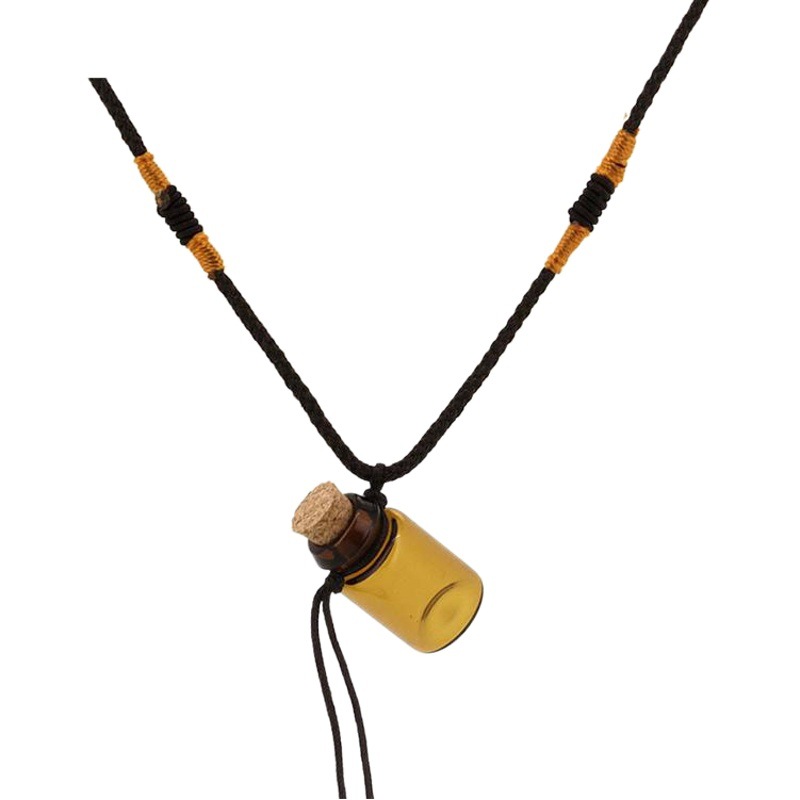 Essential Oil Jewelry Net 1ml Brown Transparent Essential Oil Bottle Necklace Aromatherapy Trinkets Small Gifts Wholesale 1 Yuan Store Supply