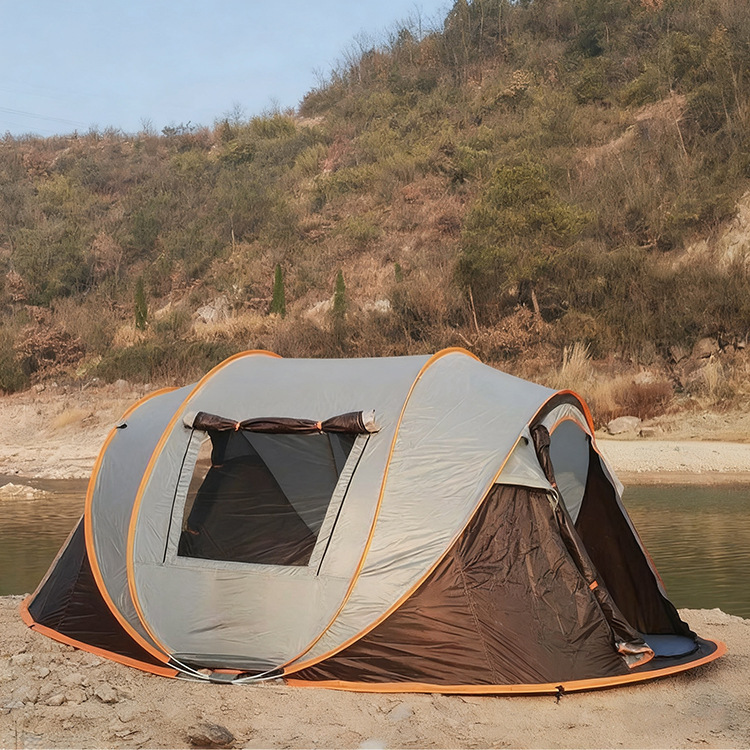 Manufacturer's Outdoor Tent for 5 People, Large Size, No Installation Required, Foldable, Fully Automatic, Hand-Pull Tent for Outdoor Camping, Waterproof and Sun Protection
