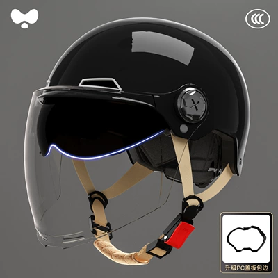 Helmet for Women – Motosiklet kaskı (dəbilqə) - 3c-obsidian-black-external-long-double-mirror-new-national-standard-class-a-one-size