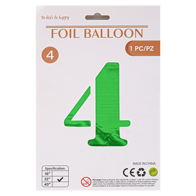 32 pulgadas Tarjeta de papel digital OPP globo de embalaje independiente fiesta de cumpleaños ambiente decorativo globo