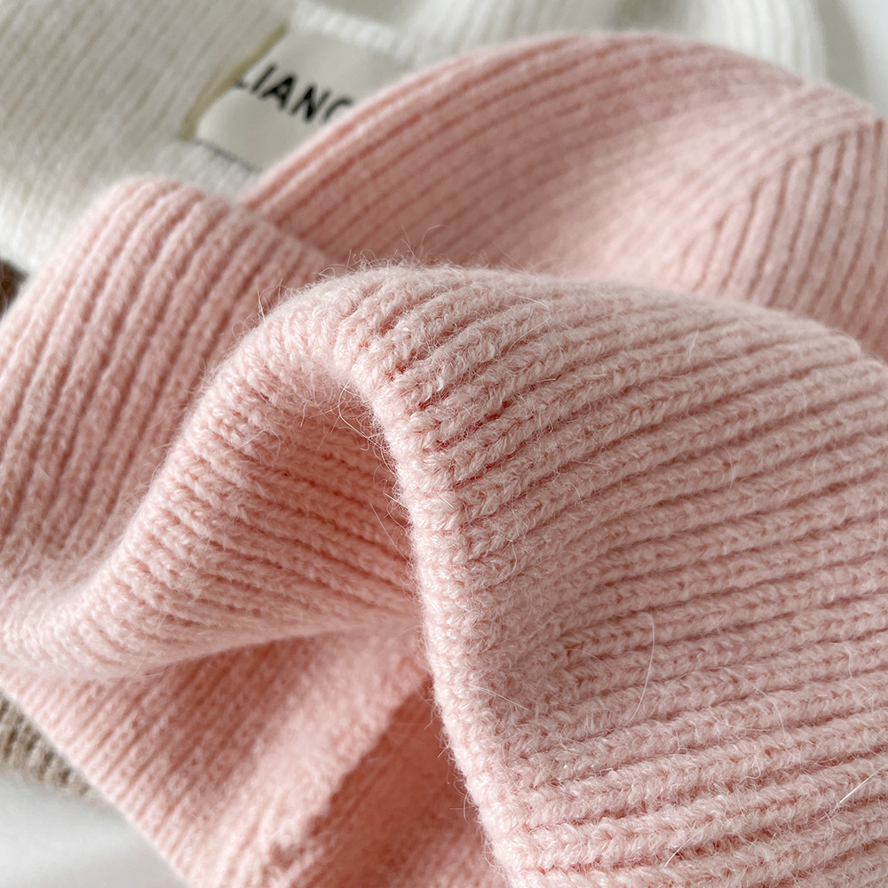 Winter woolen men's and women's solid color warm ear protection, loose cold hat, knitted hat_voghion.com