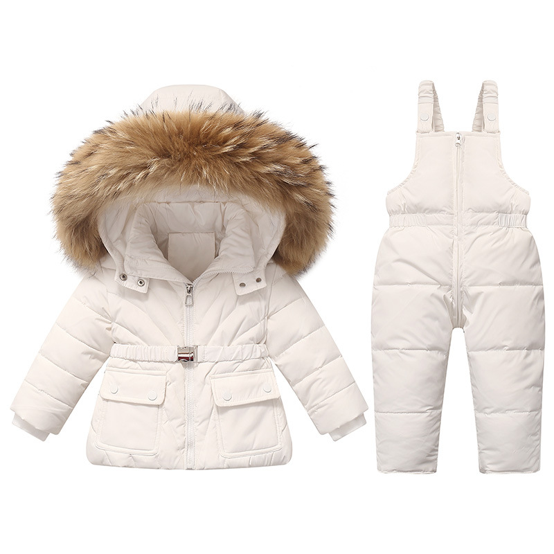 2025 Kinder Daunenjacke Kleinkind Kleinkind 1-5 Jahre alt Jungen und Mädchen neue Winter zweiteilige Set Top + Overalls_voghion.com