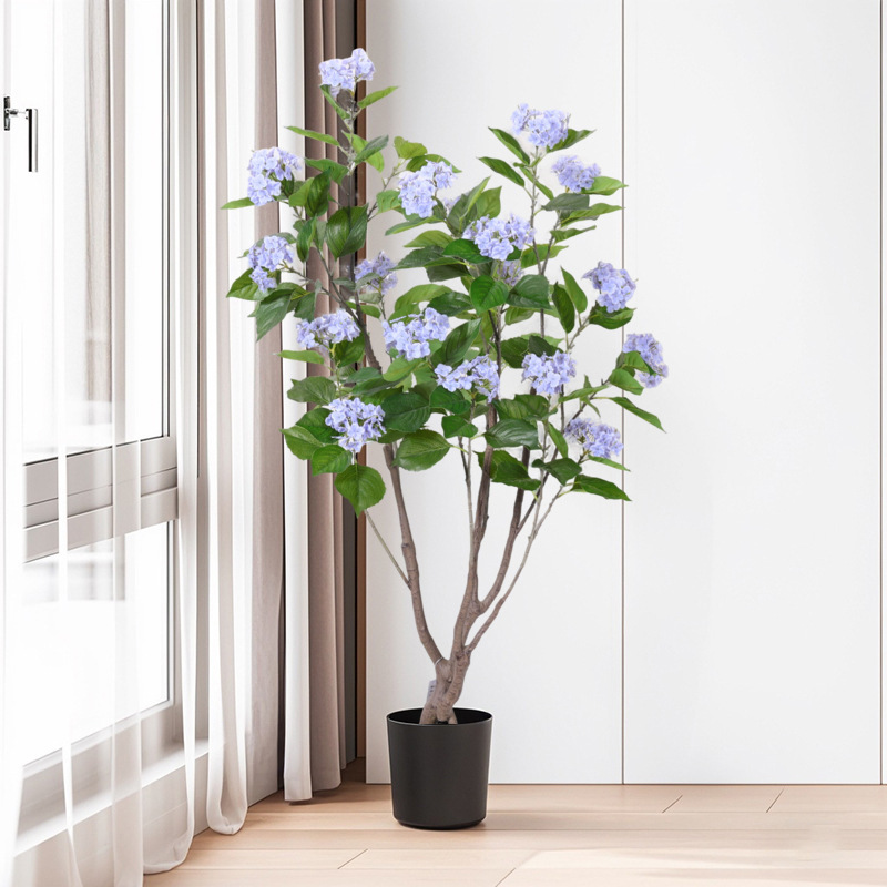 ハイエンド模擬アジサイの木、紫色のスノードーム、緑の植物、フェイクツリー、ホームモールの店のウィンドウ、軽くて豪華な装飾品|undefined
