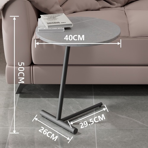 Simple modern living room home slate iron metal small coffee table creative bedroom sofa small round table side cabinet