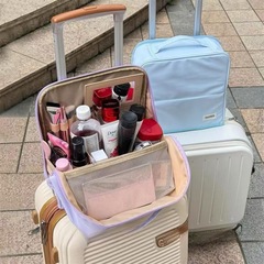 スタンドアップ化粧品バッグ、大容量、高価値PUポータブル化粧ブラシアイシャドウボックス旅行パーティション鉛筆バッグ収納袋