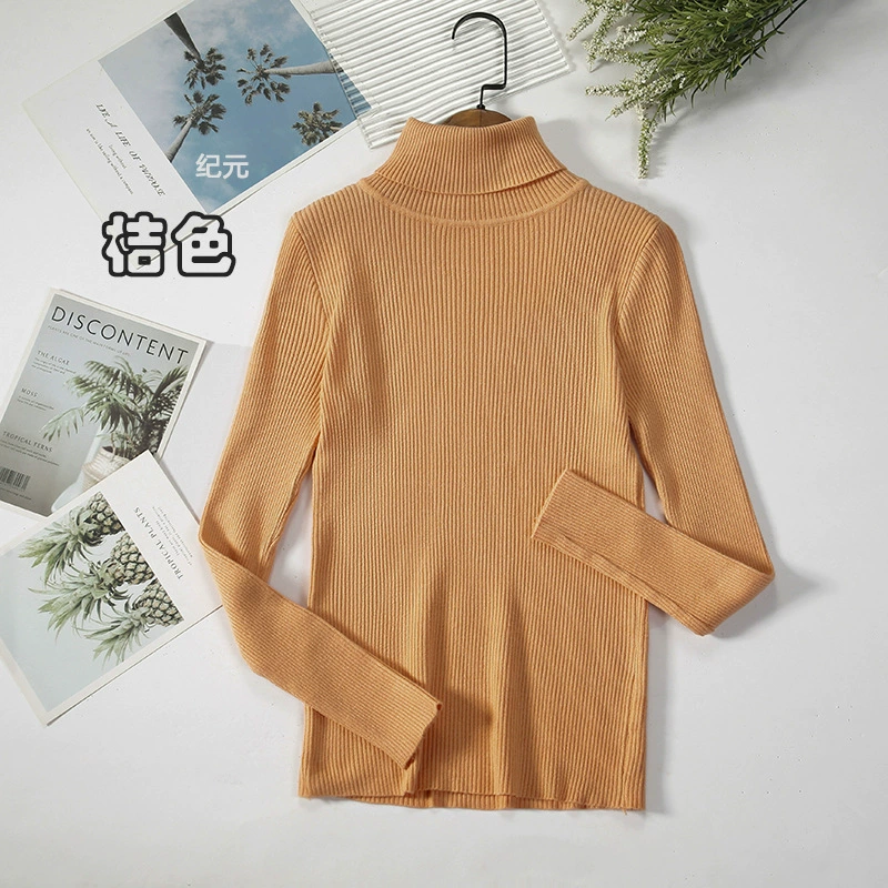 knitted fitted sweater, turtleneck, midweight slim fit