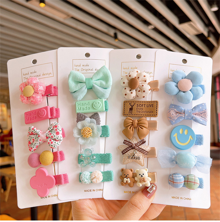 16g Weight Hair Clip Hair Accessories Type Cute Lady Girl'S Cartoon Bow Knot Plastic Hair Clip