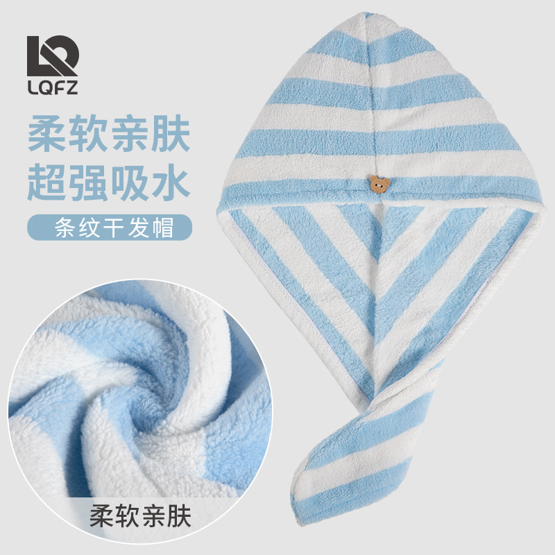 Fábrica personalizada gorra de cabello seco de lana de coral mujer gruesa absorción rápida pañuelo seco toallas de cabello seco