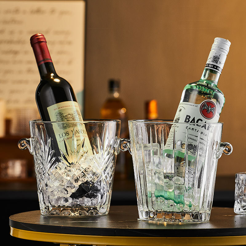 Vidrio de cristal creativo barril de hielo de cerveza de vino tinto barril de hielo europeo gran barril de champán