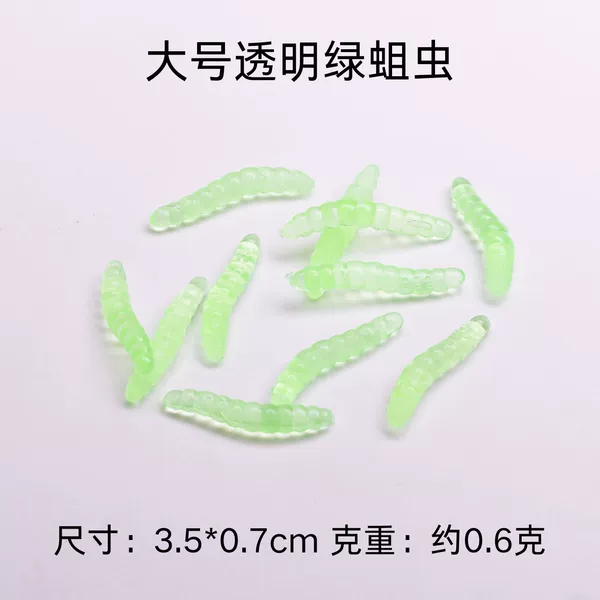 Large transparent green maggot