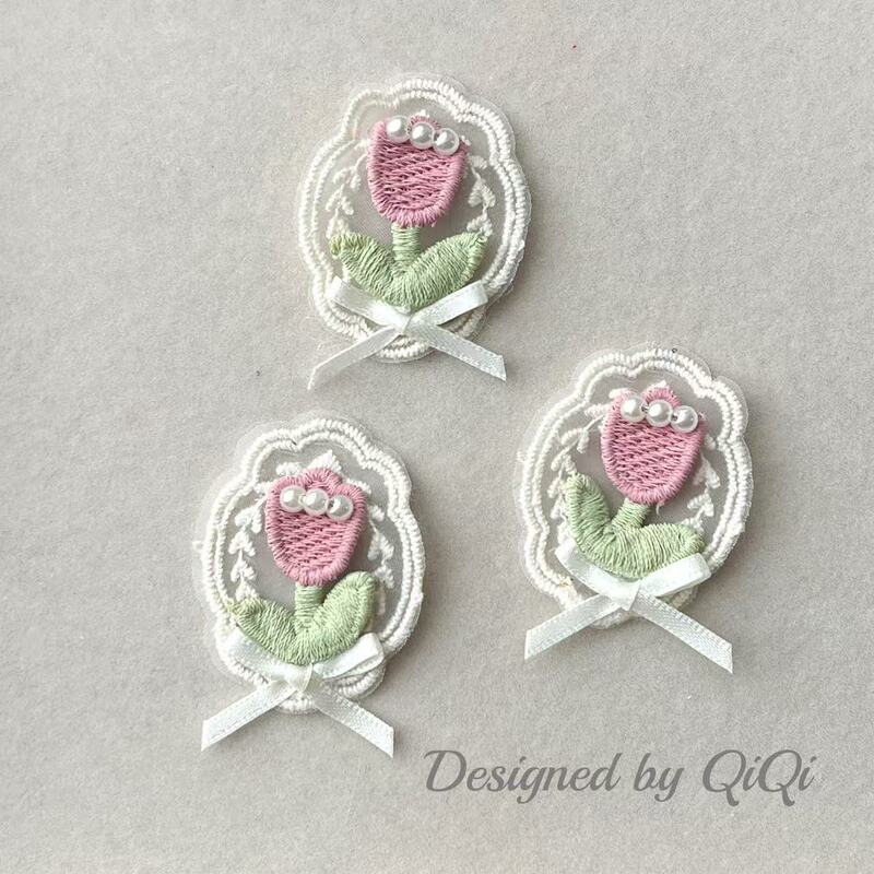 Cute Tulip Pearl Lace Patch Phone Case Garment Accessories Luggage Shoes and Socks Decoration Material Wholesale DIY Cute Tulip Pearl Lace Patch Phone Case Garment Accessories Luggage Shoes and Socks Decoration Material Wholesale DIY