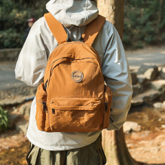 アウトドアカジュアルバックパック女性用レトロ軽量登山バッグ無地シンプルスクールバッグ大容量バックパック女性用カレッジスタイル