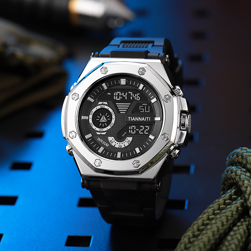 2025 tendencia personalidad juvenil reloj electrónico deportivo al aire libre nocturna reloj impermeable multifuncional reloj de pulsera estudiantil para hombres y mujeres