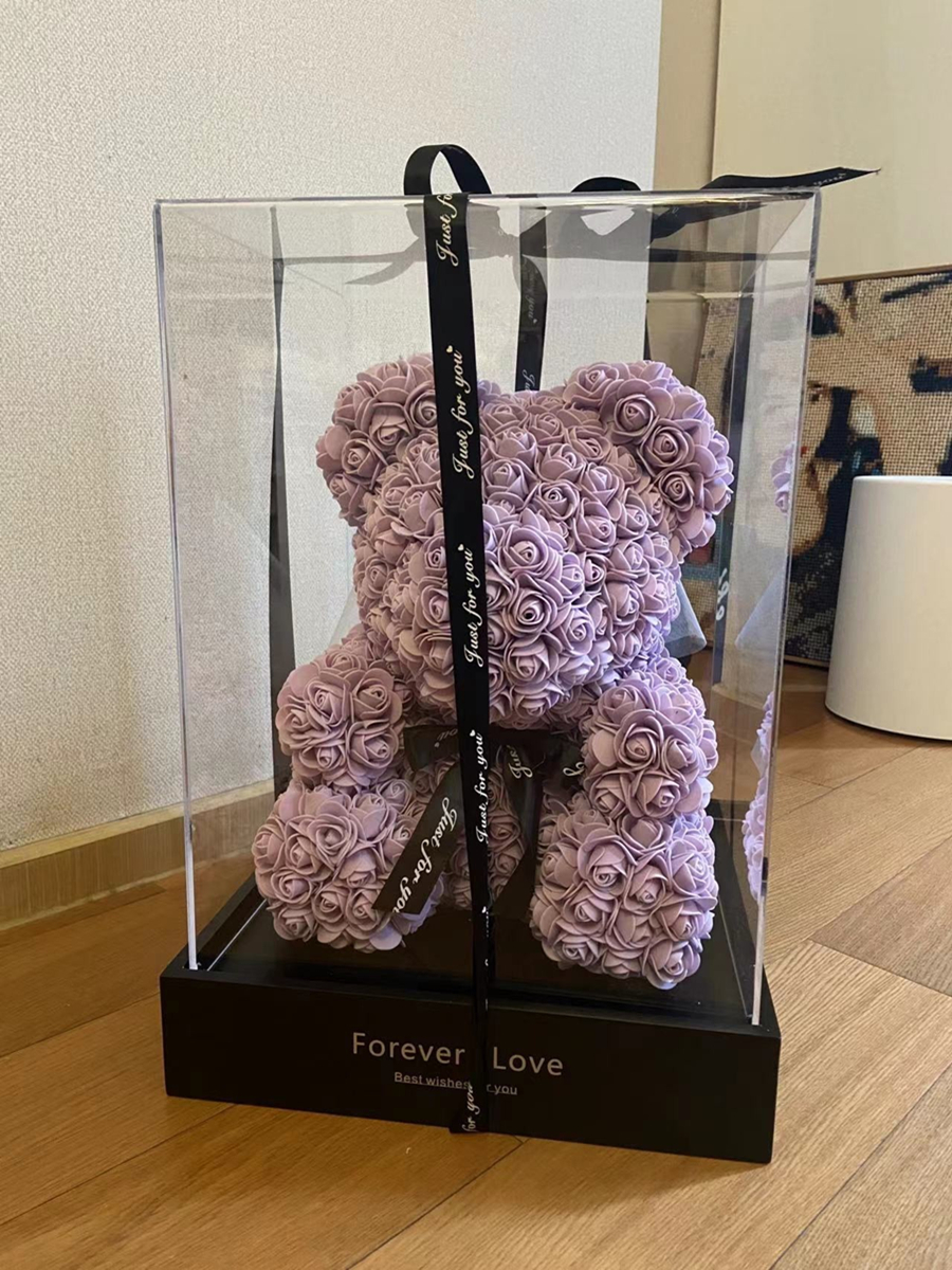 Unicornio flor inmortal rosa ramo caja de regalo de regalo para el día de San Valentín para la novia esposa y amiga