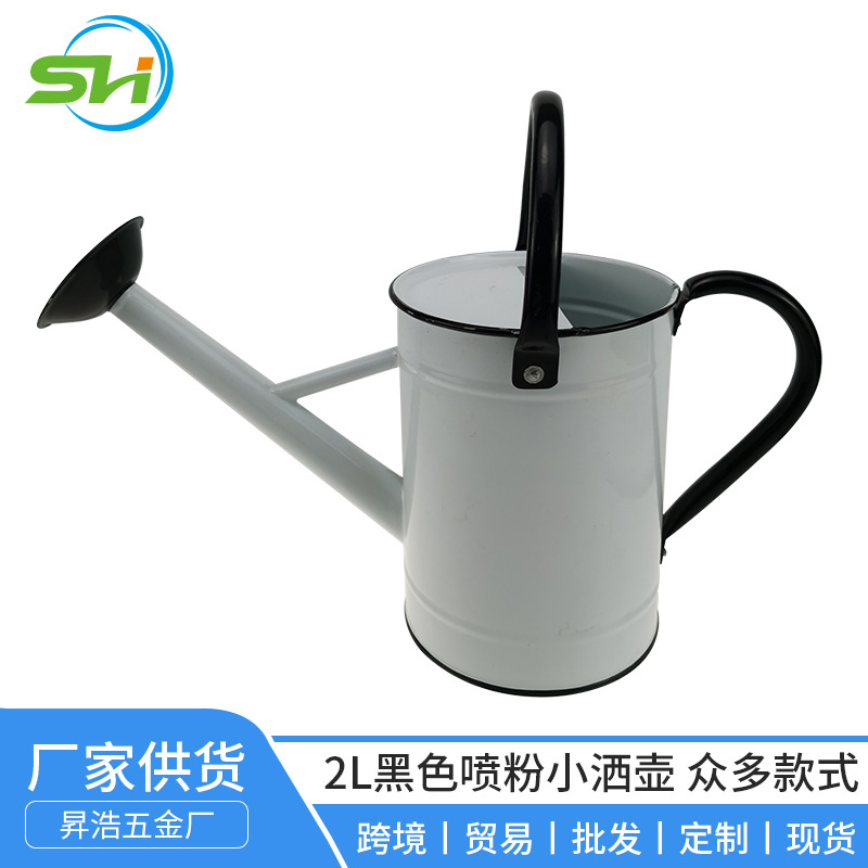 加工定制浇黑色喷粉洒壶喷壶种菜园艺花洒2升洒壶工厂供应