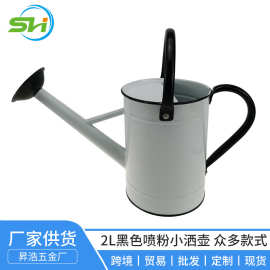 加工定制浇黑色喷粉洒壶喷壶种菜园艺花洒2升洒壶工厂供应