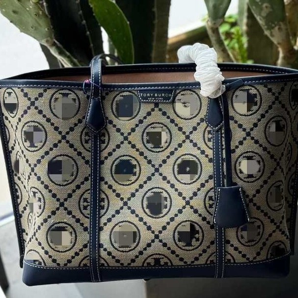 2026 New Model Tb Monogram Large Capacity Tote Bag for Women, Exquisite Vintage Monogram Shoulder Handbag Shopping Bag