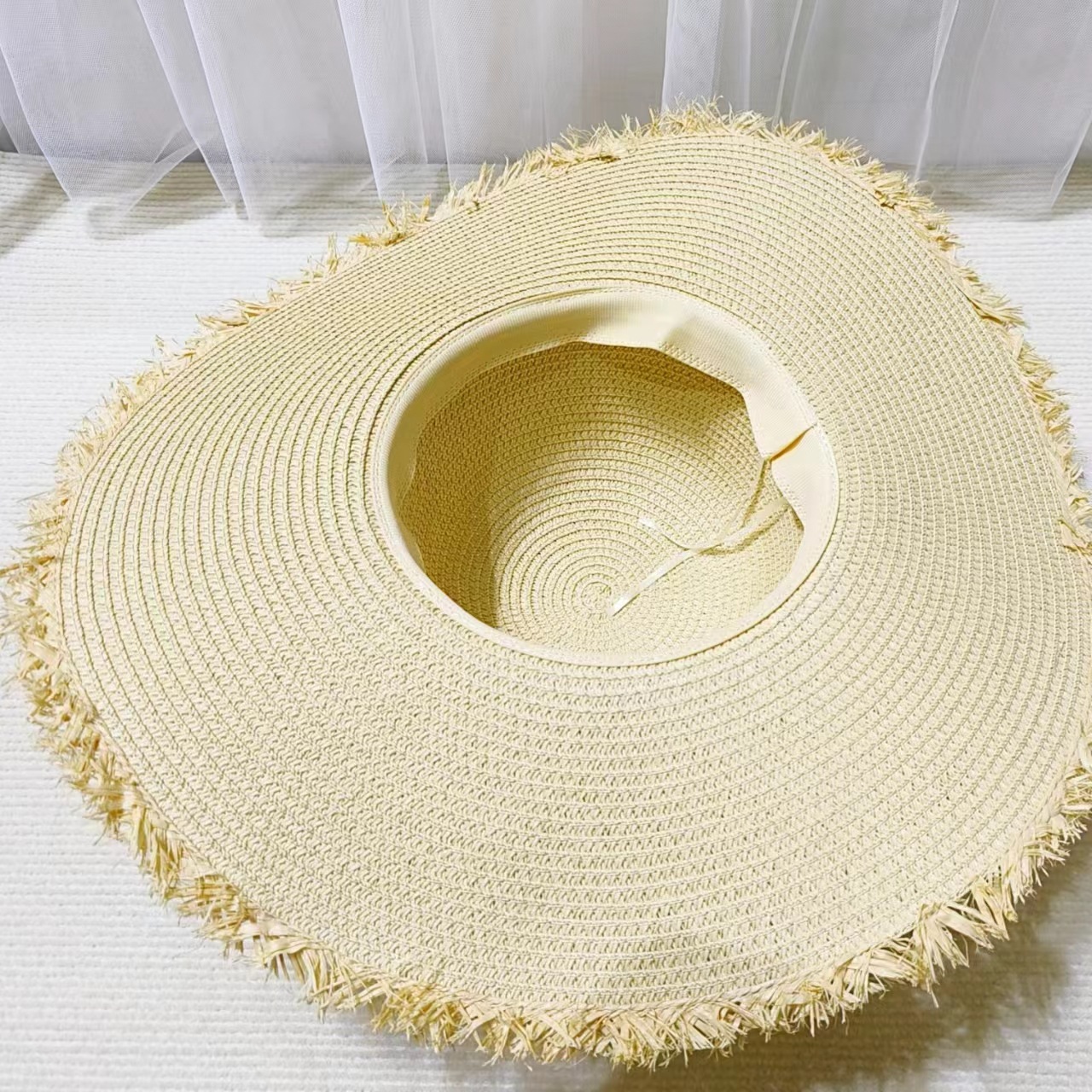 Women's Elegant Simple Style Solid Color Bow Knot Wide Eaves Straw Hat display picture 9