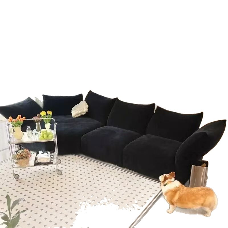 Sofá de pétalos de flor de estilo de crema de viento tranquilo estilo de casa de piso plano minimalista combinación de sofá de forma especial creativa