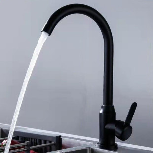 Black Stainless Steel Paint Ball Hot and Cold Faucet Kitchen Sink Vegetable Basin Rotatable Splash-proof Faucet