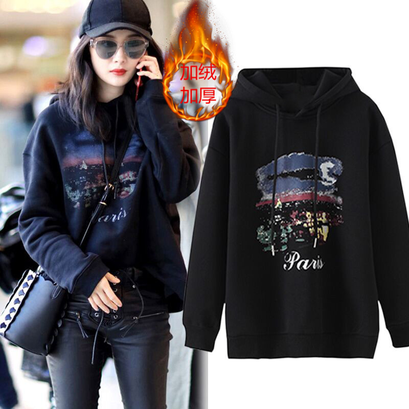 明星同款卫衣女2025女装韩版宽松网红大码休闲女士卫衣外套潮批发