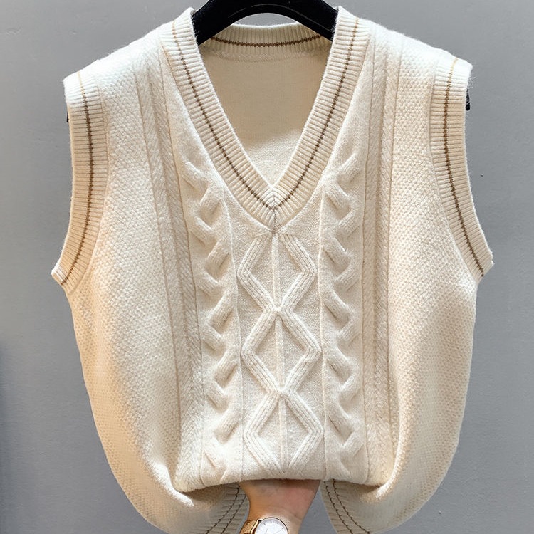 马甲针织背心外套秋秋外搭2025新款女士毛衣冬季V领宽松坎肩叠穿