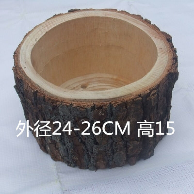깊은 카키 통나무 24-26cm 높이 15