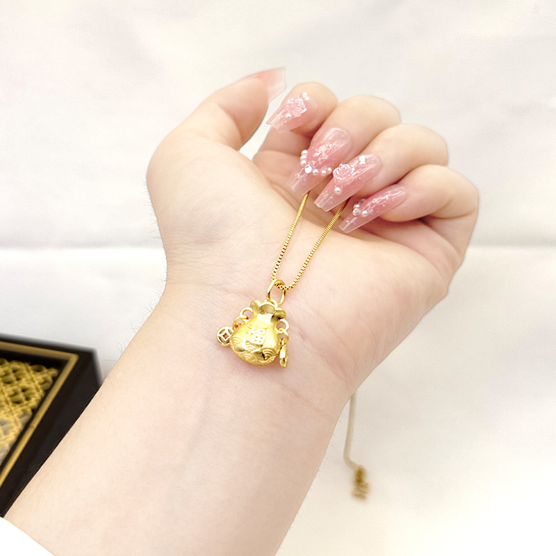 Vietnam arena oro fu carácter Lucky Bag colgante moneda de cobre no se desvanece durante mucho tiempo todo-juego Xiangyun estilo chino hombres y mujeres joyería