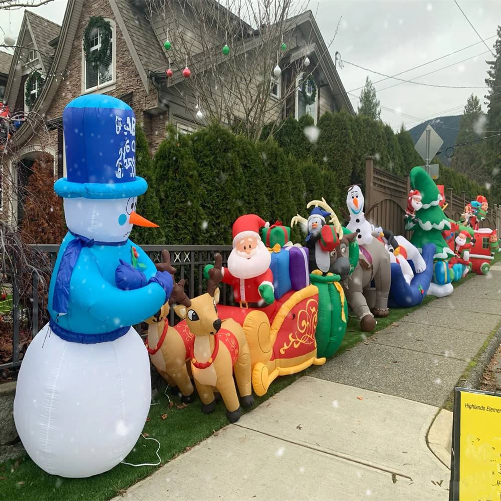 Navidad transfronteriza modelo de aire luminoso inflable Papá Noel muñeco de nieve árbol modelo de aire decoración de patio accesorios