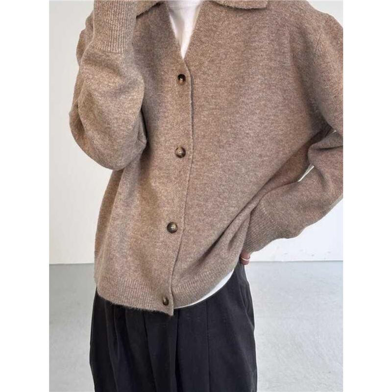 Lathers cardigan sweater to winter fashion plus 1 layer of plush warm buff real wear good-looking online knitting