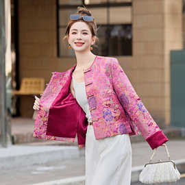 2026春秋新款高级感国风高端盘扣上衣新中式女装提花外套女SY2700