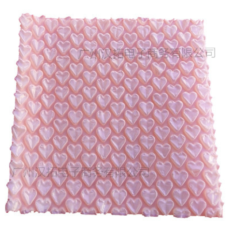 泡沫袋批量彩色爱心气泡袋粉色加厚防震气泡膜打包袋心形泡泡纸快