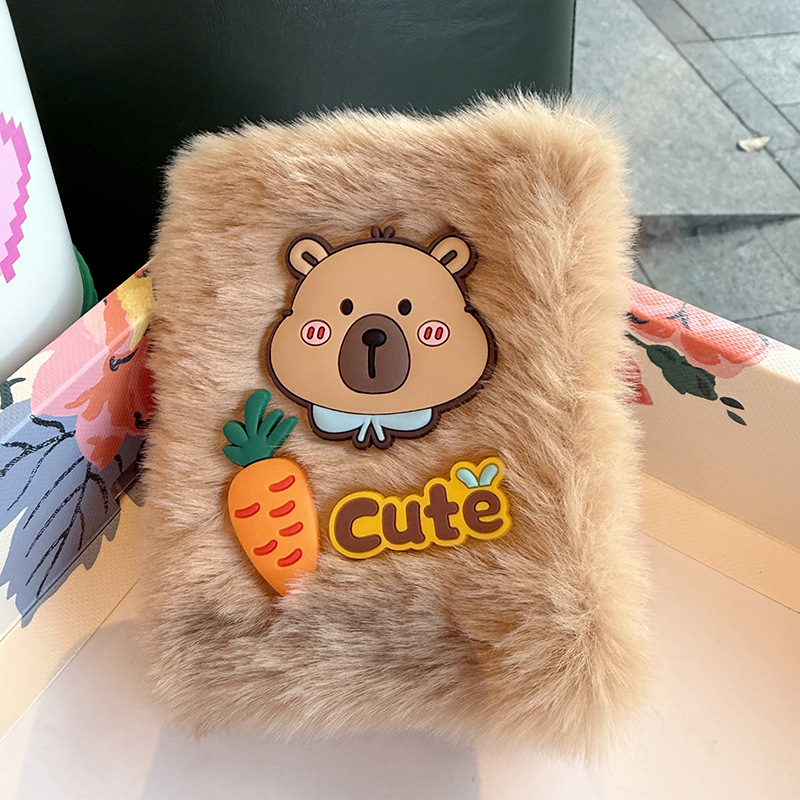 Caricatura suave lindo Capibara peluche cuaderno de notas caricatura estudiantes lindo pequeño guagualín cuaderno de notas diario