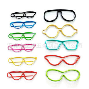 Factory wholesale cartoon color big small size glasses paper clip metal creative paper clip office supplies
