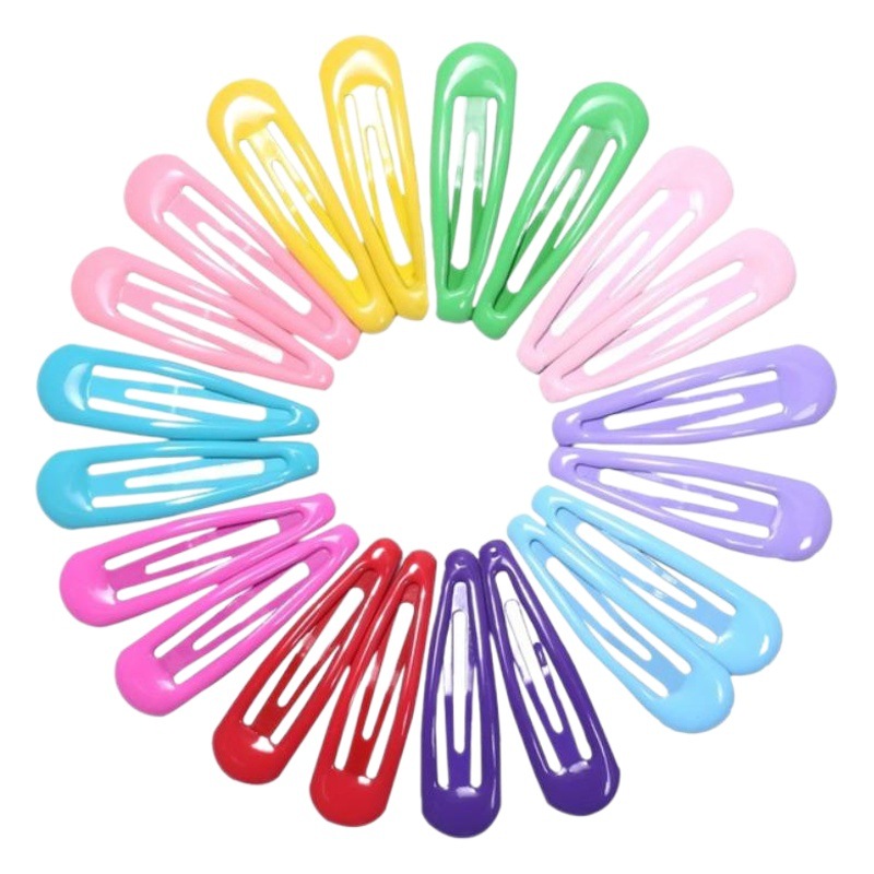 Korean Style Simple Colorfulful Kidsren's Hairpin Painted 5Cmbb Clip Bangs Clip Popular Water Drop Clip Metal Side Clip Hairpin