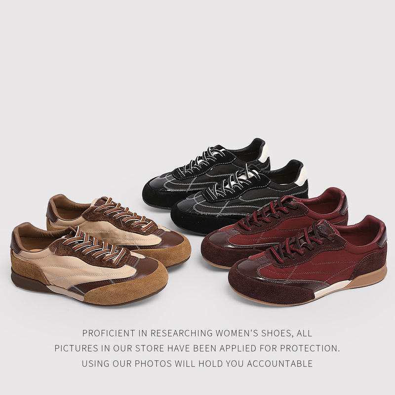 German training shoes, women's ballet flats, new style, versatile, slimming, non-slip, soft-soled, lace-up, casual, and sporty single shoes for women German training shoes, women's ballet flats, new style, versatile, slimming, non-slip, soft-soled, lace-up, casual, and sporty single shoes for women