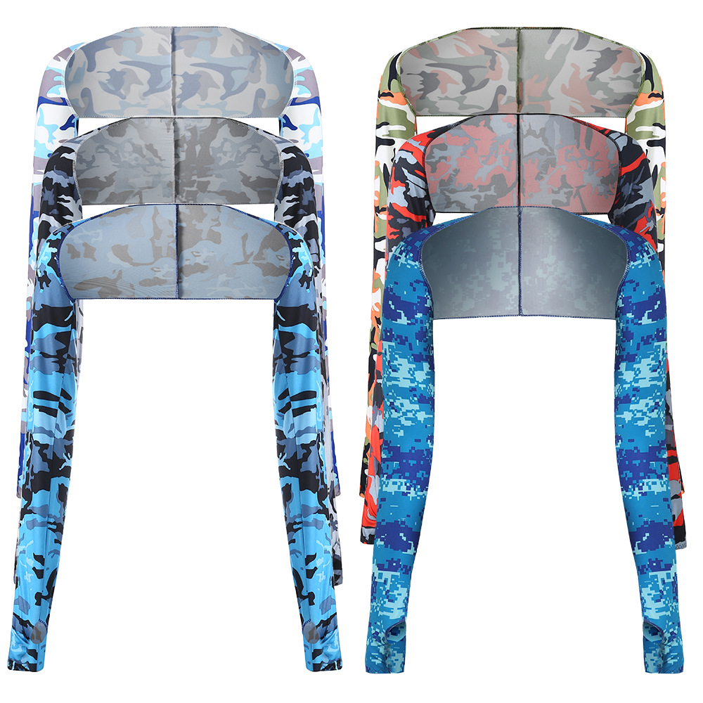 Summer Sun Protection Shawl Sleeves, Outdoor Sports Golf Arm Sleeves, Driving Sunshade, Cycling Camouflage Arm Sleeves
