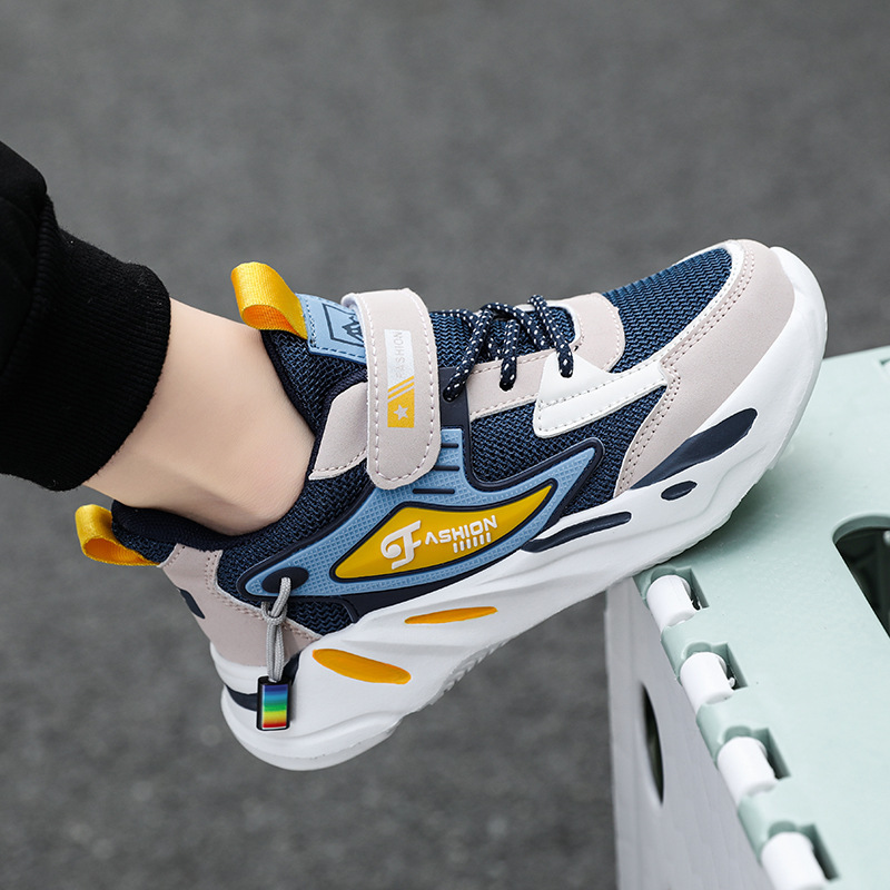 Scarpe sportive per bambini cave traspiranti in pelle a doppia rete autunno 2023 da ragazzo, scarpe da corsa per ragazzi grandi_voghion.com