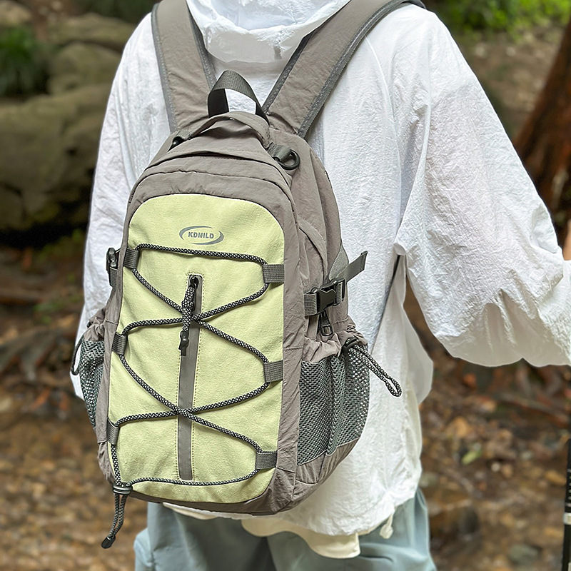 Outdoor Sports Hiking Backpack New Style Contrasting Color Stitching Lanyard Backpack Large Capacity Versatile Casual Backpack