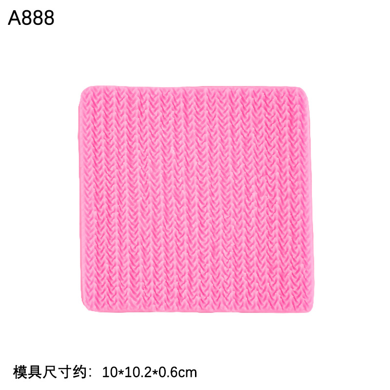 Molde de impresión patrón tejido silicona fondant arcilla molde DIY pastel hecho a mano hornear aromaterapia accesorios yeso