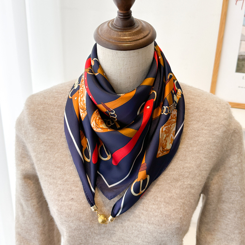 가죽 버클 태그 70 새틴 버클-네이비 블루