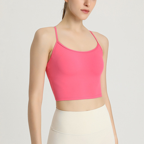 lulu summer all-in-one yoga back bra for women, vest, shock-proof sports bra, casual yoga wear top