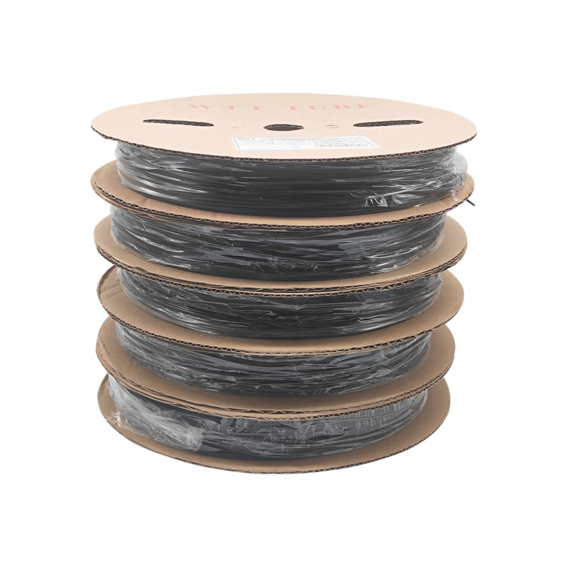Tubo de aislamiento negro termorretráctil WTT tubo de goma termorretráctil cableado cubierta protectora de cable eléctrico