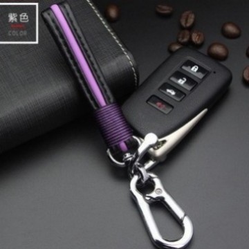 革ロープキーホルダーペンダント編組ロープキーリング金属カップル漫画アクセサリー男性と女性の車のキーチェーン