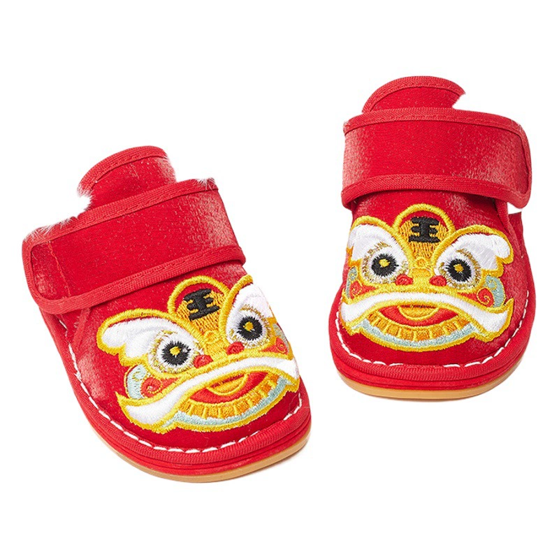 Мужская и женская обувь Xingshi с многослойной тканевой подошвой, детская Нескользящая теплая обувь с головой тигра, детский костюм Тан, обувь для малышей