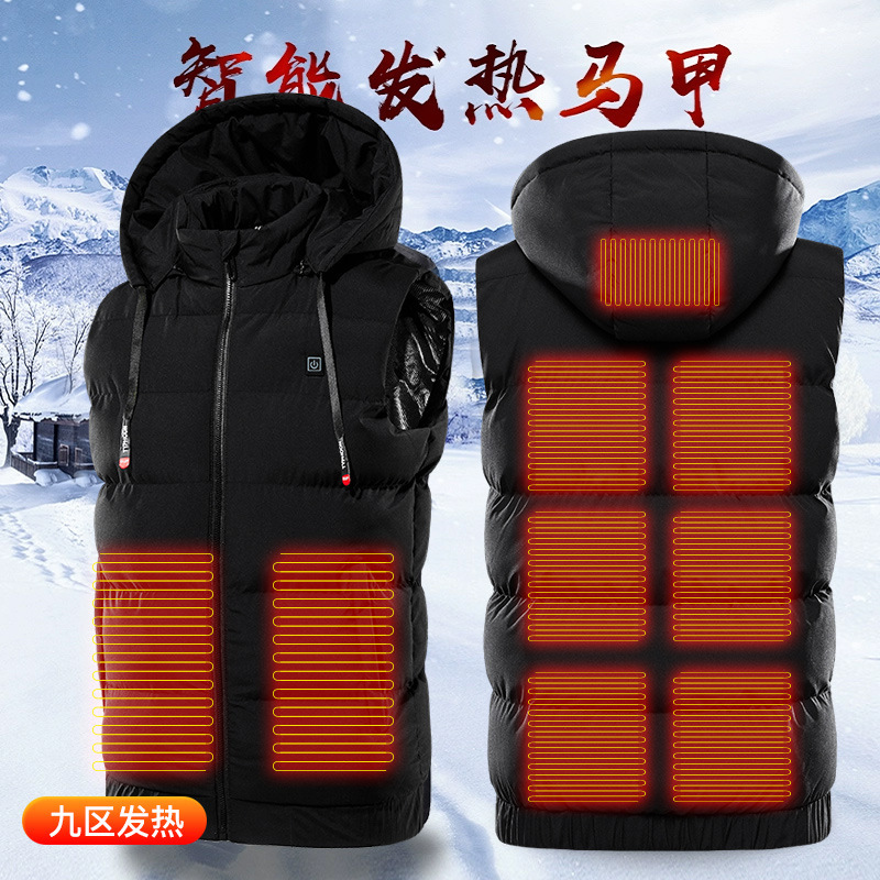 Cross-Border Smart New Heated Vest USB Port Powered Heating Clothing with Hood 2026 Electric Heated Vest Cotton Coat Cross-Border Smart New Heated Vest USB Port Powered Heating Clothing with Hood 2026 Electric Heated Vest Cotton Coat