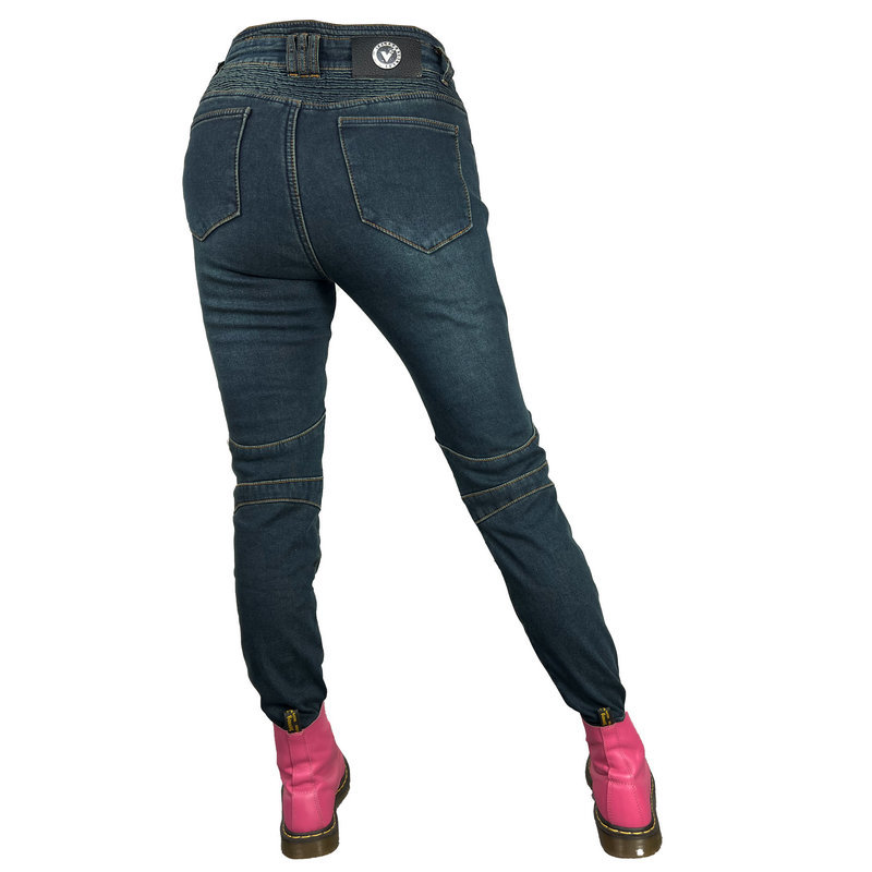 VOLERO motocicleta pantalones vaqueros de las mujeres de cintura alta de la motocicleta de montar pantalones de invierno de lana forrada a prueba de agua caliente anti-caída pantalones