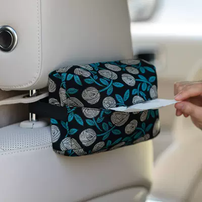 Car tissue box/set, color-blocked fabric car tissue