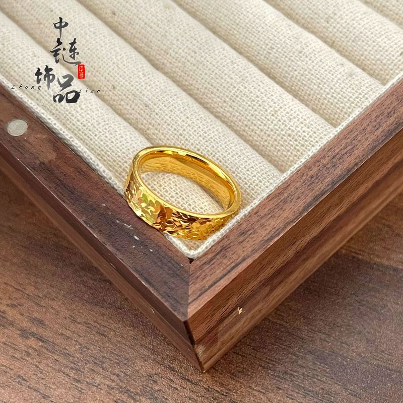 金店同モデルの高保色古法沙金爆閃砕氷指輪の新型満天星素輪指輪卸売り|undefined
