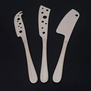 Titanium Purified Stainless Steel Large Sharp Cheese Knife Three-piece Set Commercial Household Western Food Cheese Knife Combination with Holes